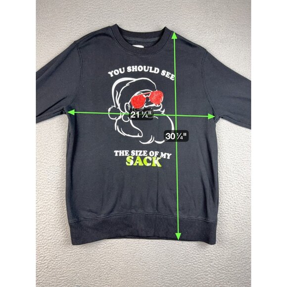 Christmas Sweater Men's Large Funny Humor Crude Santa Crewneck Holiday Homemade - Picture 3 of 9